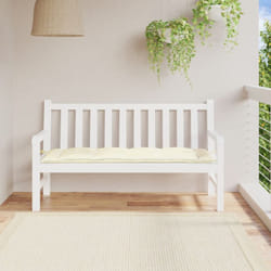 Cuscino per Panca, Comodo Cuscino per sgabello Bianco Crema 150x50x7 cm in Tessuto Oxford Vidaxl 4062
