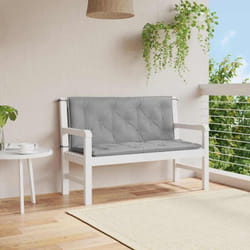 Cuscini Panca da Giardino 2pz Grigi 120x50x7 cm Tessuto Oxford