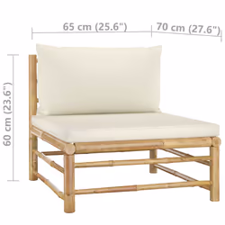 VidaXL 313143 panca da esterno Bamboo, Poliestere - Vista aggiuntiva 7