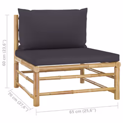 VidaXL 313151 panca da esterno Bamboo, Poliestere - Vista aggiuntiva 7