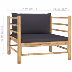 VidaXL 313156 panca da esterno Bamboo, Poliestere - Vista aggiuntiva 6