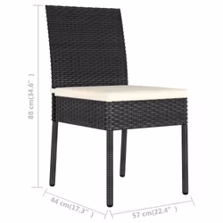VidaXL 315106 sedia da esterno Terrazzo Seduta imbottita Rattan sintetico, Acciaio Nero, Crema - Vista aggiuntiva 6