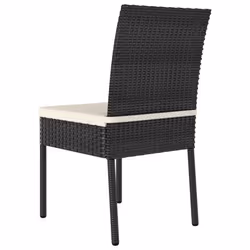 VidaXL 315107 sedia da esterno Terrazzo Seduta imbottita Rattan sintetico, Acciaio Nero, Crema - Vista aggiuntiva 4