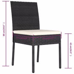VidaXL 315107 sedia da esterno Terrazzo Seduta imbottita Rattan sintetico, Acciaio Nero, Crema - Vista aggiuntiva 6