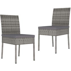Set 2 sedie da pranzo in resistente polyrattan + cuscini da esterni vari colori colore : Grigio
