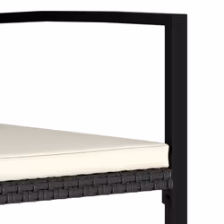 VidaXL 315110 sedia da esterno Terrazzo Seduta imbottita Rattan sintetico, Acciaio Nero, Crema - Vista aggiuntiva 4
