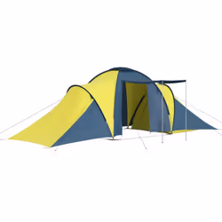 vidaXL Tenda da Campeggio per 6 Persone Blu e Giallo - Vista aggiuntiva 2