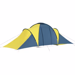 vidaXL Tenda da Campeggio per 6 Persone Blu e Giallo - Vista aggiuntiva 3