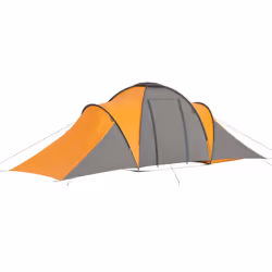 vidaXL Tenda da Campeggio 6 Persone in Tessuto Grigio e Arancione - Vista aggiuntiva 3