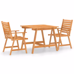 vidaXL Set da Pranzo da Giardino 3 pz in Legno Massello di Acacia - Vista aggiuntiva 2