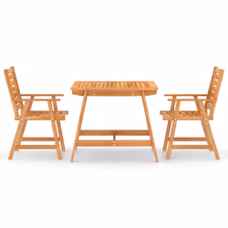 vidaXL Set da Pranzo da Giardino 3 pz in Legno Massello di Acacia - Vista aggiuntiva 3