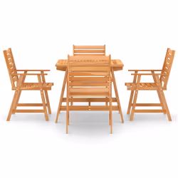 vidaXL Set da Pranzo da Giardino 5 pz in Legno Massello di Acacia - Vista aggiuntiva 3