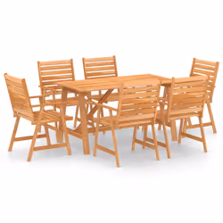 vidaXL Set da Pranzo da Giardino 7 pz in Legno Massello di Acacia - Vista aggiuntiva 2