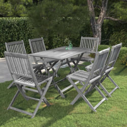 Vidaxl - Set da Pranzo per Giardino 7 pz Legno Massello di Acacia Grigio