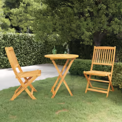 Sedetevi per una deliziosa cena all'aperto o per qualsiasi pasto con questo set da pranzo da giardino pieghevole in legno. Qu ...