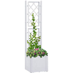 Vidaxl - Fioriere, Letto Rialzato da Giardino con Graticcio e Irrigazione Bianco