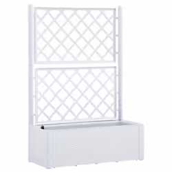vidaXL Letto Rialzato da Giardino con Graticcio e Irrigazione Bianco - Vista aggiuntiva 2