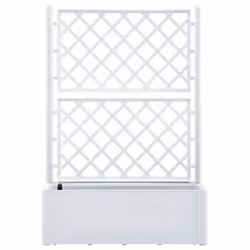 vidaXL Letto Rialzato da Giardino con Graticcio e Irrigazione Bianco - Vista aggiuntiva 3
