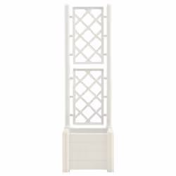 vidaXL Fioriera da Giardino con Graticcio 43x43x142 cm PP Bianco - Vista aggiuntiva 3