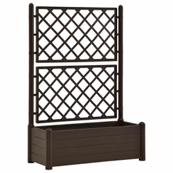 vidaXL Fioriera da Giardino con Graticcio 100x43x142 cm PP Moca - Vista aggiuntiva 2