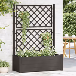 vidaXL Fioriera da Giardino con Graticcio 100x43x142 cm PP Antracite - Vista aggiuntiva 3