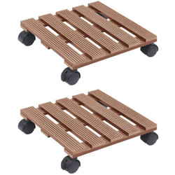 Carrelli Portavasi 2 pz Marroni 30x30x7,5 cm in wpc Vidaxl 7913