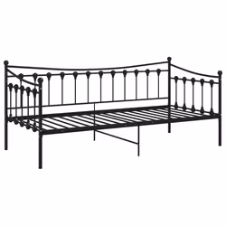 vidaXL Telaio Divano Letto Nero in Metallo 90x200 cm - Vista aggiuntiva 3