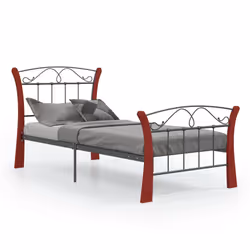 vidaXL Giroletto Nero in Metallo 90x200 cm - Vista aggiuntiva 2