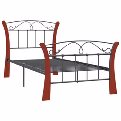 vidaXL Giroletto Nero in Metallo 90x200 cm - Vista aggiuntiva 3
