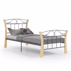 vidaXL Giroletto Nero in Metallo 90x200 cm - Vista aggiuntiva 2