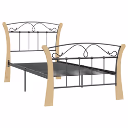 vidaXL Giroletto Nero in Metallo 90x200 cm - Vista aggiuntiva 3