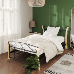 Letto adulto, Giroletto, Letto singolo Nero in Metallo 100x200 cm vidaXL