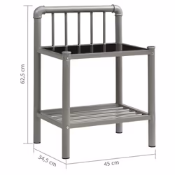 VidaXL 325101 comodino Grigio, Nero - Vista aggiuntiva 7