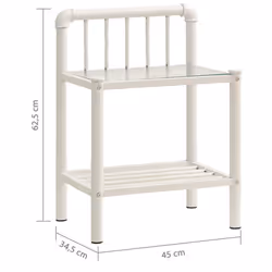 VidaXL 325102 comodino Trasparente, Bianco - Vista aggiuntiva 7