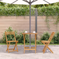 vidaXL Tavolo da Giardino Pieghevole 60x60x75 cm in Massello di Acacia - Vista aggiuntiva 3