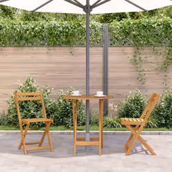 vidaXL Tavolo da Giardino Pieghevole 70 cm in Massello di Acacia - Vista aggiuntiva 3