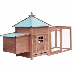 Questo pollaio in legno offre un luogo accogliente e confortevole per tenere piccoli animali, in particolare polli, rilassati ...