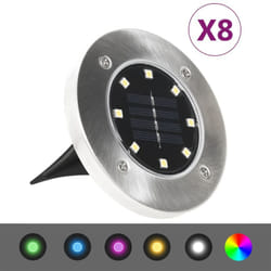 Lampade Solari da Terra 8 pz Luci a led Colore rgb Vidaxl 70424