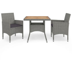 Set da patio o terrazza con tavolo dal piano in legno + 2 poltrone vari colori colore : Grigio