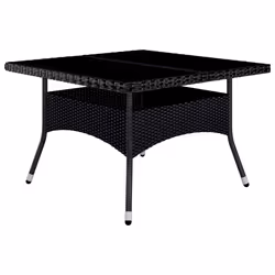 vidaXL Set da Pranzo da Giardino 9 pz in Polyrattan e Acacia Nero - Vista aggiuntiva 3