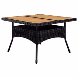 vidaXL Set da Pranzo da Giardino 9 pz in Polyrattan e Acacia Nero - Vista aggiuntiva 3