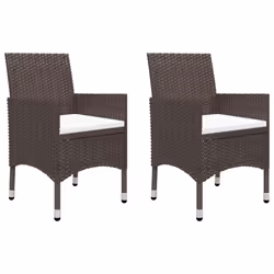 vidaXL Set Bistrot Giardino 3 pz Polyrattan e Vetro Temperato Marrone - Vista aggiuntiva 3