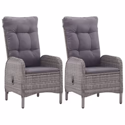 vidaXL Set da Pranzo da Giardino 3 pz in Polyrattan e Vetro Grigio - Vista aggiuntiva 3