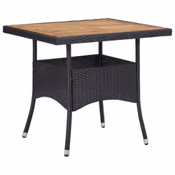 vidaXL Set Mobili da Pranzo per Giardino 5 pz Polyrattan e Acacia Nero - Vista aggiuntiva 3