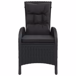 vidaXL Set da Bistrot per Giardino 5 pz in Polyrattan Nero - Vista aggiuntiva 3