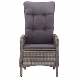 vidaXL Set Pranzo da Giardino 11pz in Polyrattan Grigio - Vista aggiuntiva 3