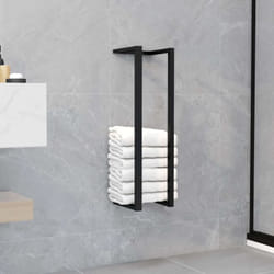 Portasciugamani da Terra Nero 12,5x12,5x60cm Ferro Vidaxl 42442