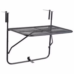 vidaXL Tavolo da Balcone Nero 60x40 cm in Acciaio - Vista aggiuntiva 2