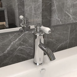Rubinetto per Lavabo del Bagno 130x180 mm con pomello elegante vari colori colore: Finitura Cromo