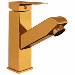 vidaXL Rubinetto Lavabo da Bagno Funzione Estraibile Oro 157x172 mm - Vista aggiuntiva 3